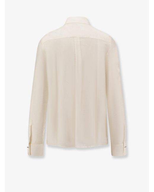 Boss White Bisina Wednesday Lyocell, Silk And Wool Shirt