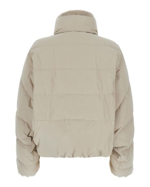 Brunello Cucinelli Gray Puffer Jacket Cotton