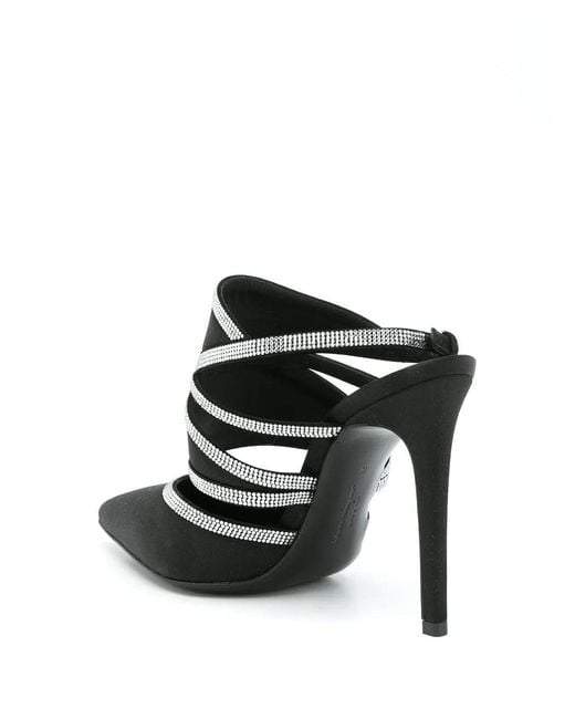 Ferragamo White Delianne Crystal-Embellished Slingback 105Mm Pumps