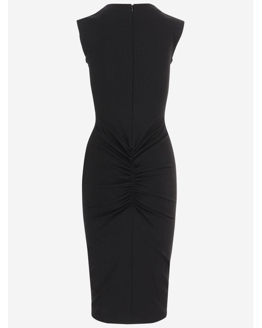 Jacquemus Black Midi Dress Alba With Ruffles Viscose