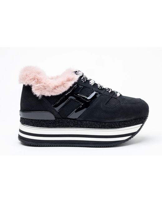Hogan Black Maxi H222 Platform Sneakers