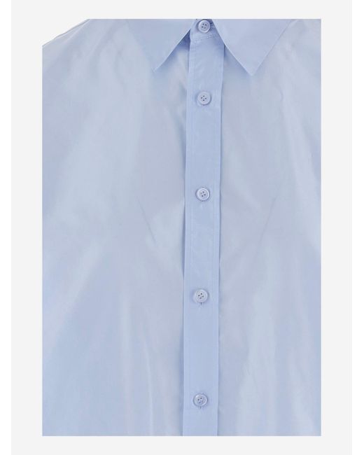 Carven Blue Shirt, Oversized Silk