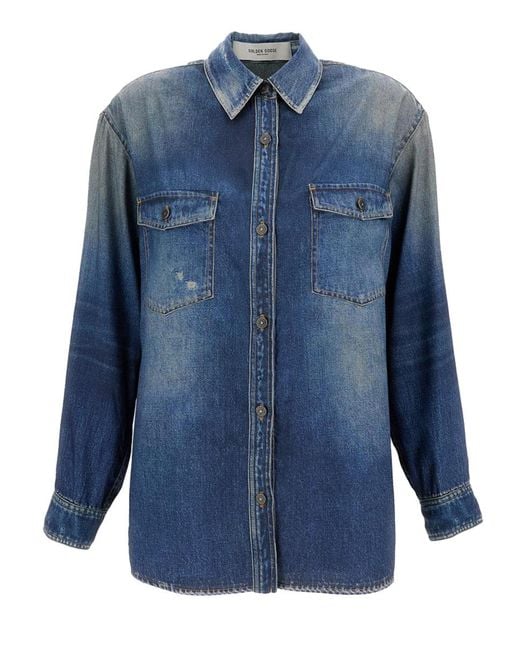 Golden Goose Deluxe Brand Blue Shirt Patty Polyester