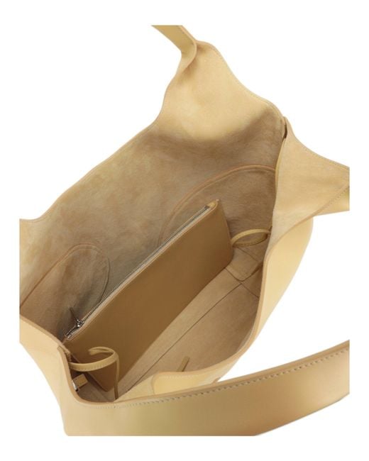 Ferragamo Natural Debossed Cut-Out Hobo Bag