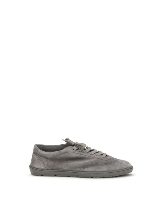 Brunello Cucinelli Gray Suede Sneakers for men