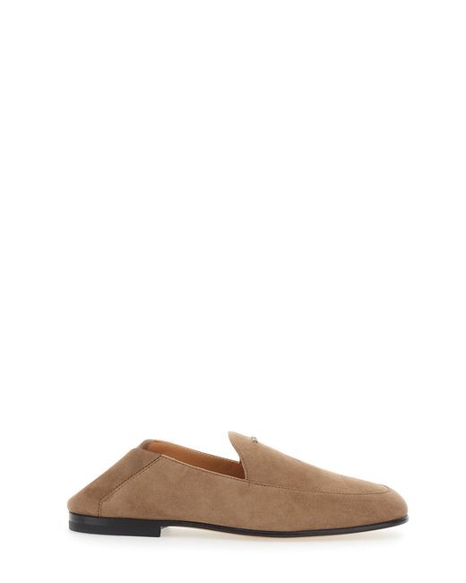 Tod's Brown Loafers Suede Sheep Leather