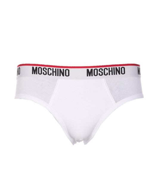 Moschino White Bipack Logo Band Slip for men
