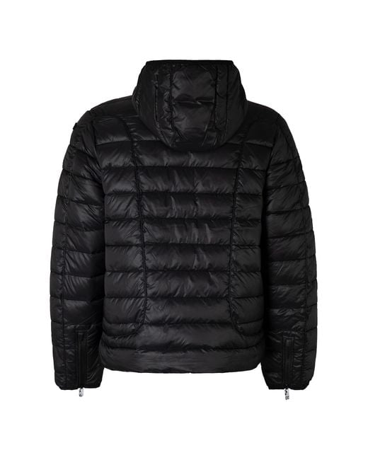 DIESEL Black W-Stone Hooded Techno Fabric Down Jacket for men