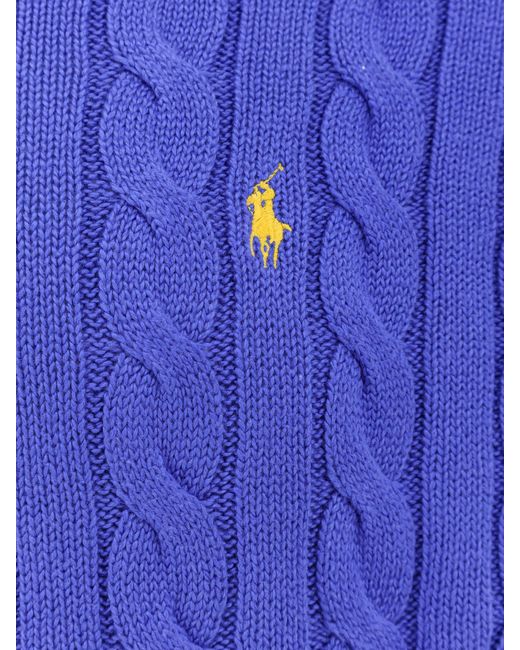 Polo Ralph Lauren Blue Cable Knit Sweater With Iconic Embroidery for men