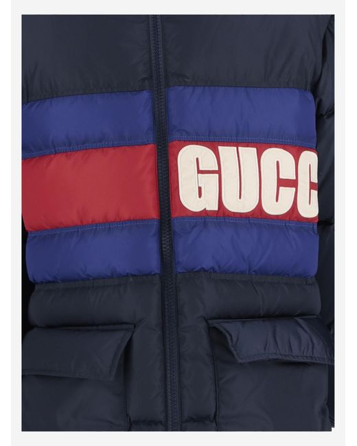 Gucci Blue Nylon Down Jacket Polyamide for men