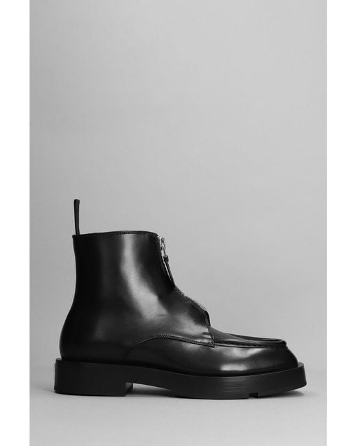 Givenchy Squared Zip Combat Boots In Black Leather for men