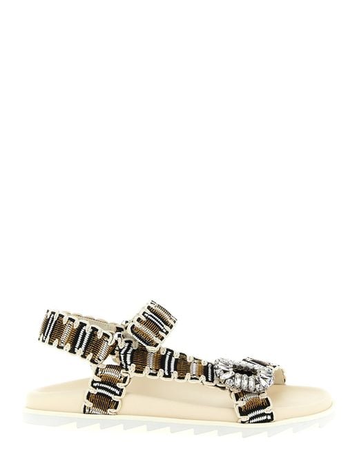 Roger Vivier White Polyester Flat Sandals