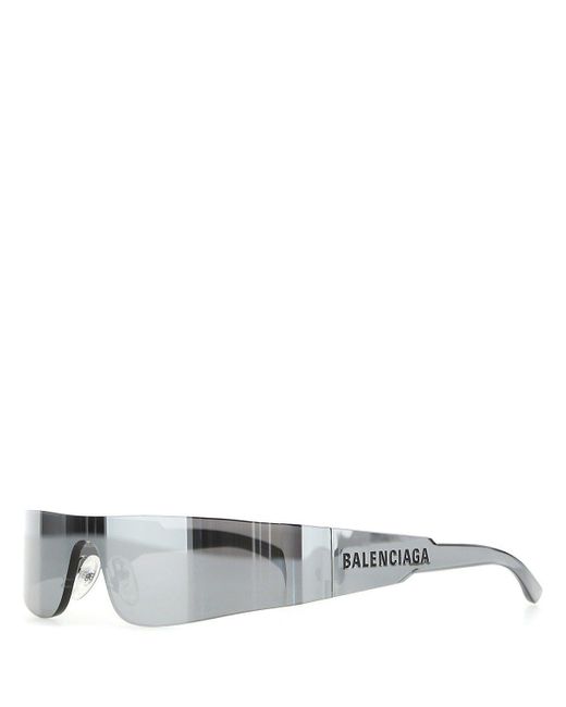 Balenciaga Mono Reflective Sunglasses in White for Men | Lyst UK