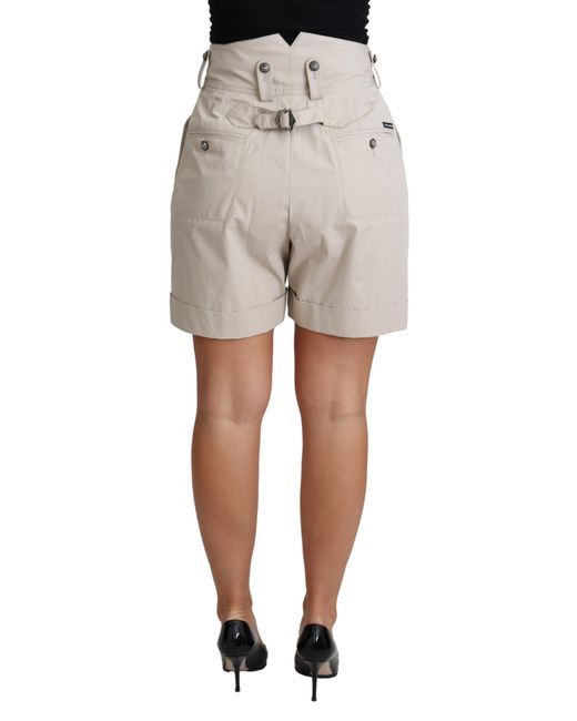 Dolce & Gabbana Natural Chic High Waist Pleated Short