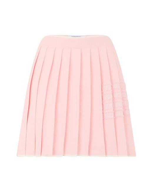 Thom Browne Pink Mini Skirt Cotton Pleated