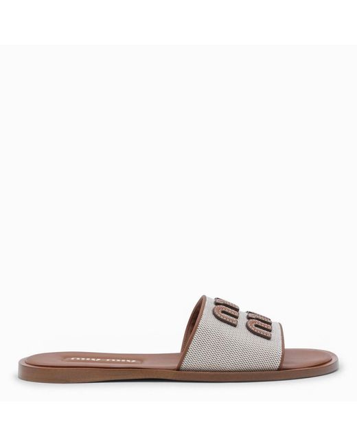 Miu Miu Brown Miu Flat Shoes _Cover Tex Le Sole