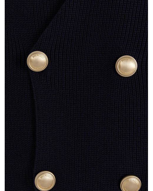 Brunello Cucinelli Blue Double-breasted Cardigan for men