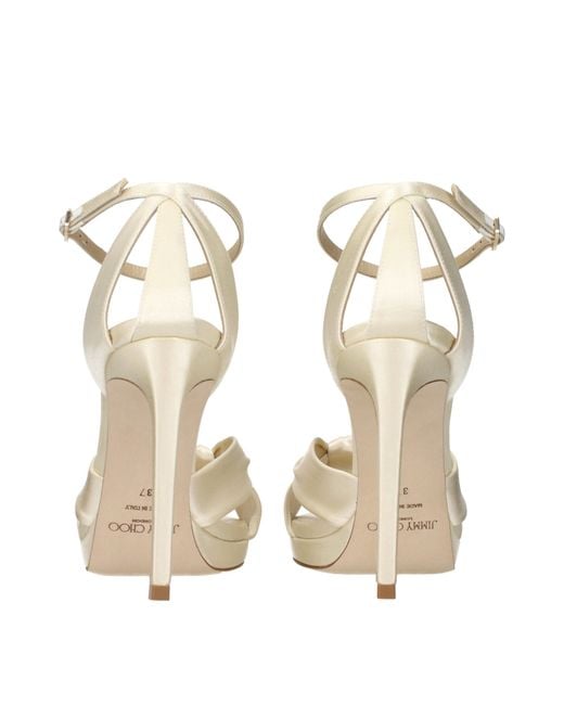 Jimmy Choo Metallic Satin Platform Sandals