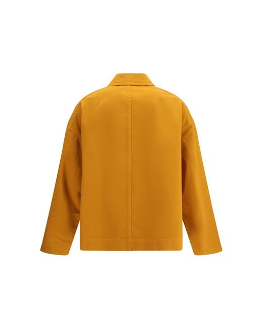 Dries Van Noten Yellow Coat Robinson Cotton for men