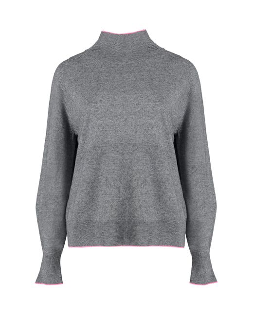 Pinko Gray Wool Blend Turtleneck Sweater