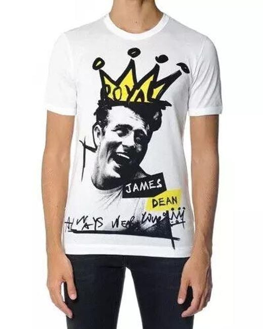 Dolce & Gabbana Gray Graphic Cotton Short Sleeves T-Shirt for men