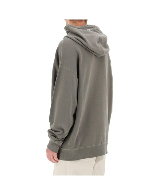 Marcelo Burlon Gray Marcelo Burlon Oversize Hooded Sweatshirt for men