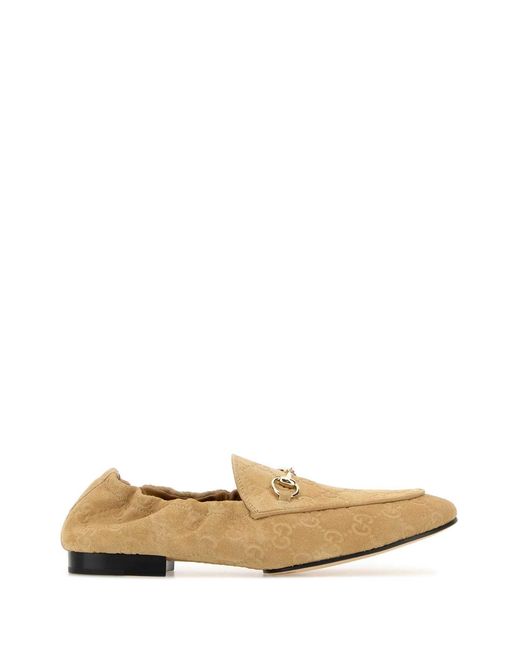 Gucci White Leather Upper And Sole Moccasin