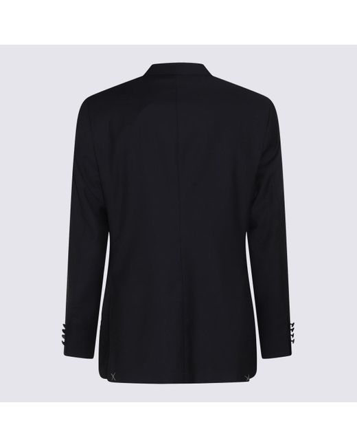 Canali Black Dark Wool Suits for men