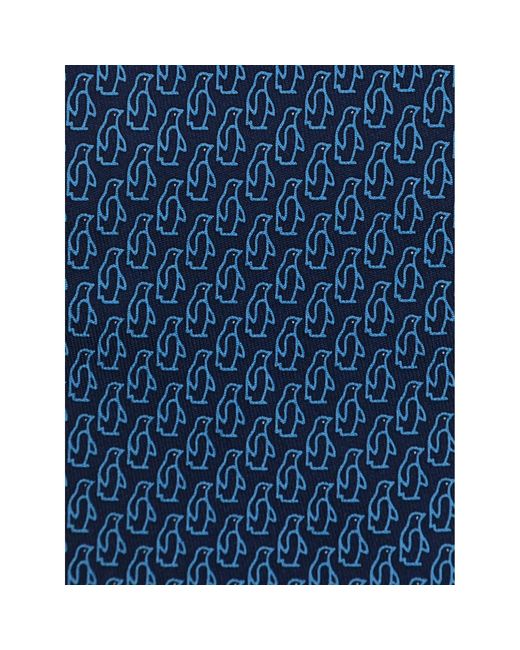 Ferragamo Blue Printed Silk Tie for men