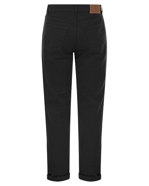 Brunello Cucinelli Black Five-Pocket Traditional Fit Trousers for men