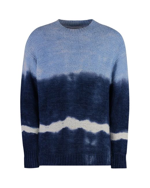 Isabel Marant Blue Henley Cotton Blend Crew-Neck Sweater for men
