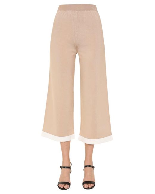 Boutique Moschino Natural Cropped Trousers