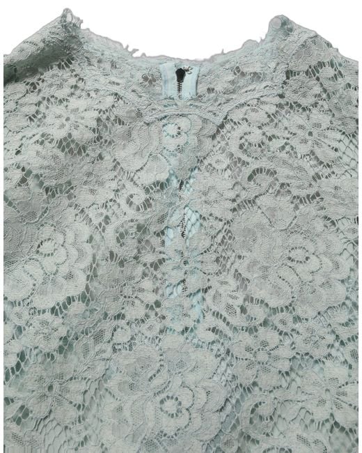 Dolce & Gabbana Gray Mint Lace Sleeveless Knee Length Dress Cotton Viscose Nylon