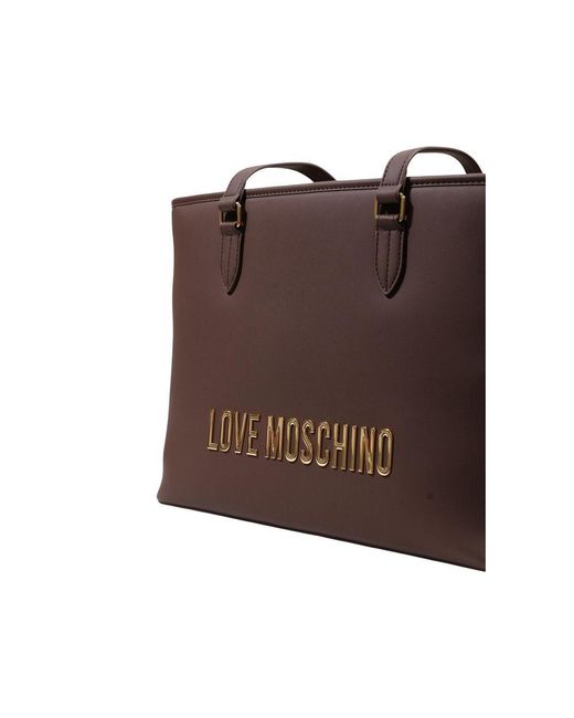 Love Moschino Brown Polyethylene Handbag Bag