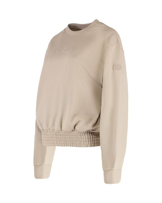 Moncler Natural Cotton Crew-Neck Sweatshirt Sweatshirts