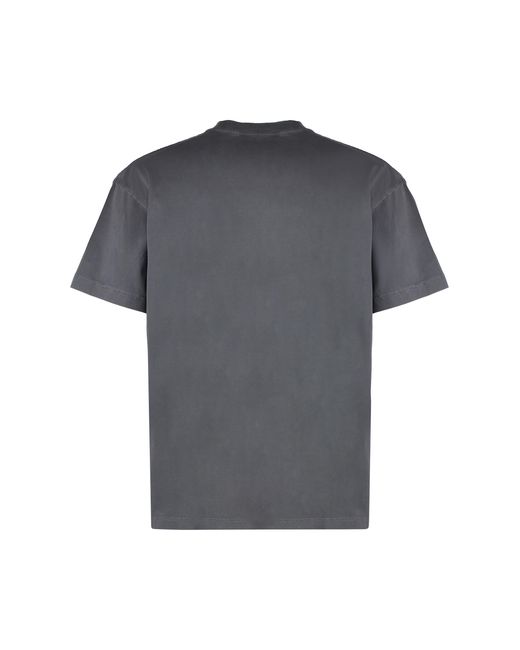 Palm Angels Black Cotton Crew-Neck T-Shirt T-Shirts for men