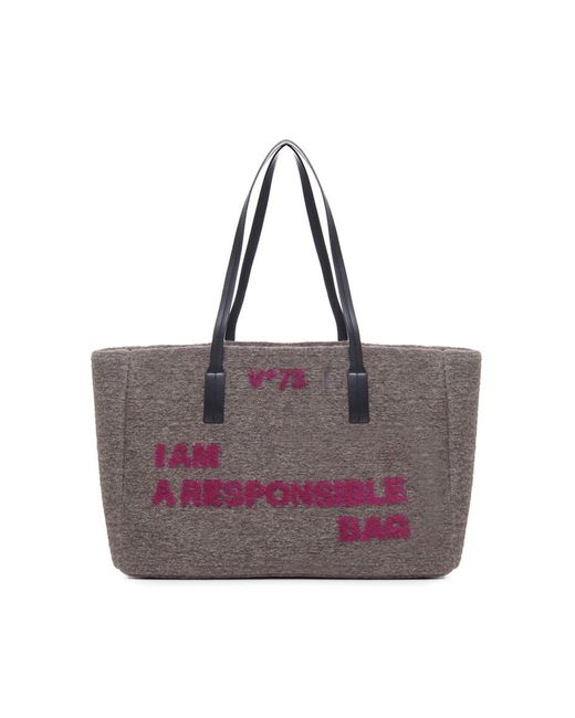 V73 Purple Shopping Bag I Am Responsible Bag