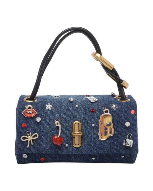 Marc Jacobs Blue The Trinket Charm Denim Dual Bag