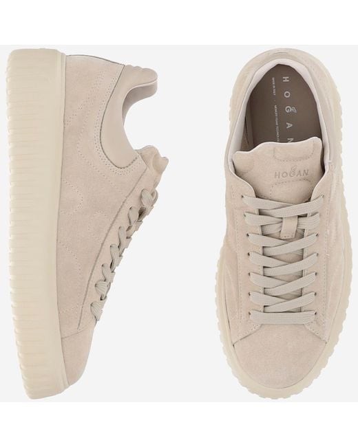 Hogan Brown H-Stripes Sneakers for men