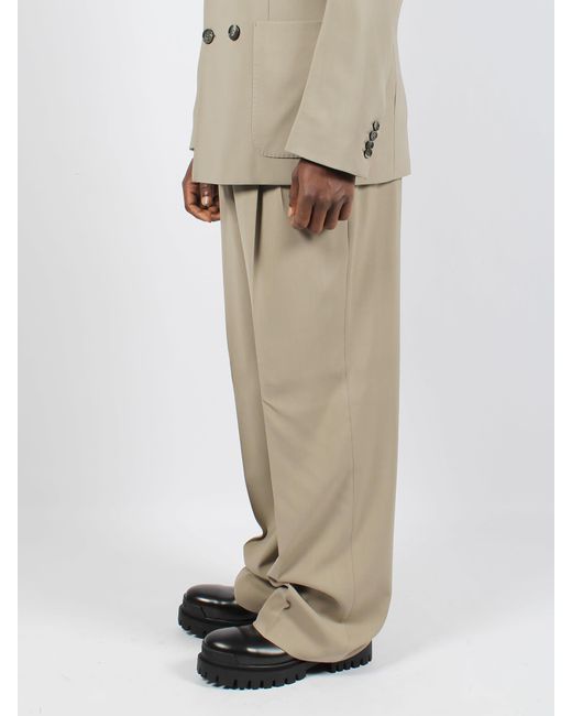 AMI Gray High Waist Large Trousers for men