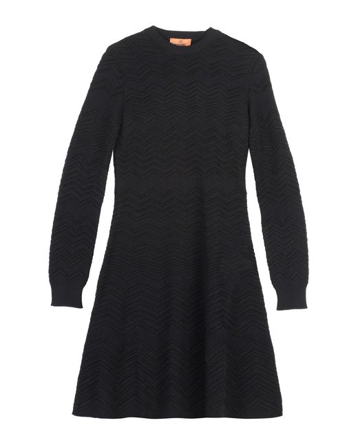 Missoni Black Geometric Jacquard Wool Dress