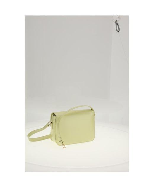 Céline White Shoulder Bag Teen Triomphe Calf Leather