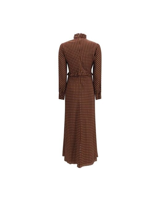 Alessandra Rich Brown Silk Casual Dress