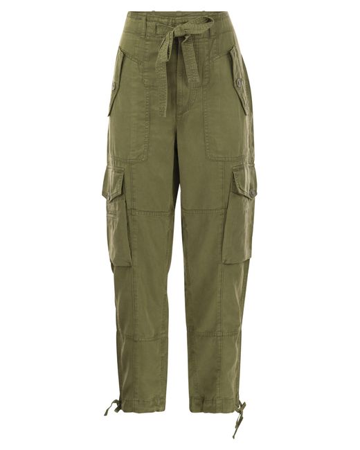 Polo Ralph Lauren Green Linen Blend Twill Cargo Trousers