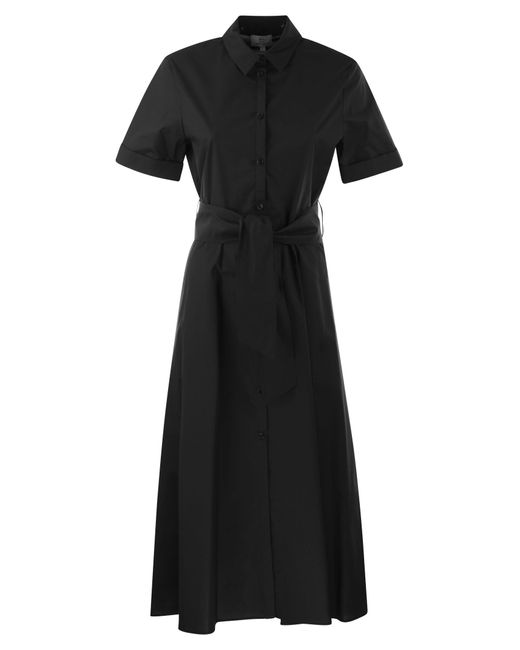 Woolrich Black Pure Cotton Poplin Chemisier Dress