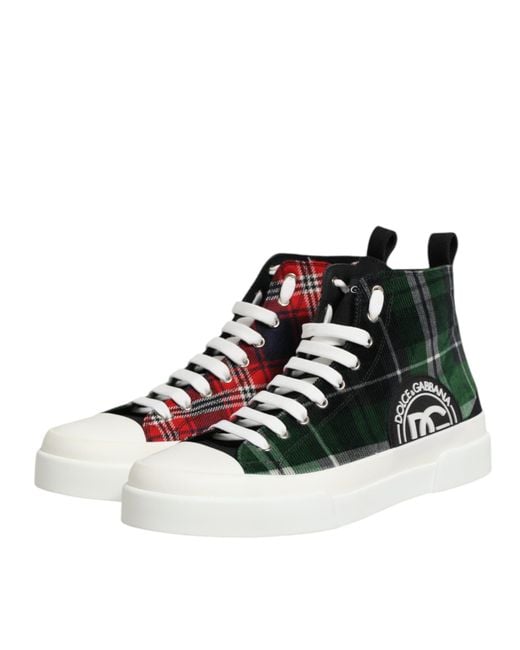 Dolce & Gabbana Multicolor Cotton High Top Sneakers Shoes Co+Wv+13Lf for men