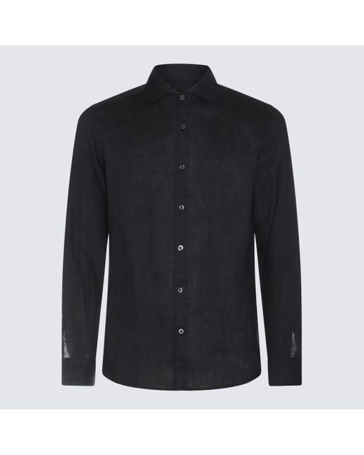 Altea Black Linen Shirt for men