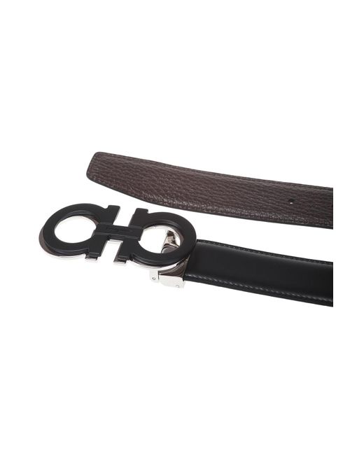 Ferragamo Black Salvatore Gancini Reversible And Adjustable Belt for men