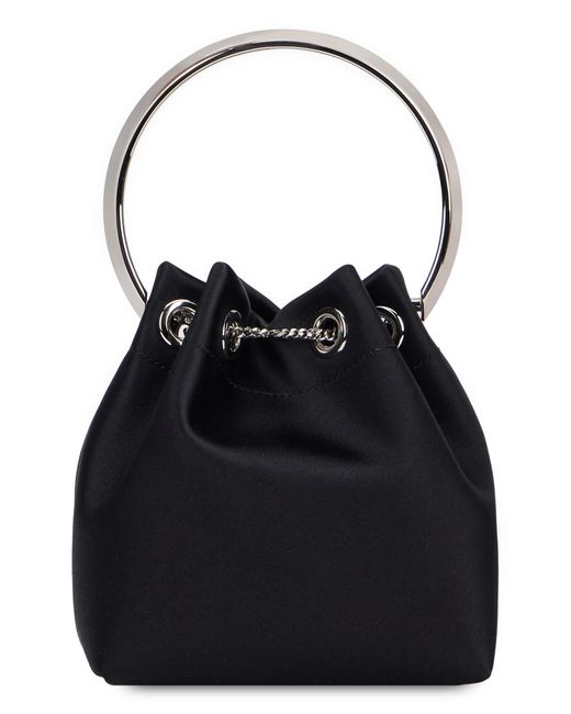 Jimmy Choo Black Handbag Bon Satin- Viscose Handbags