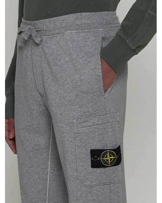 Stone Island Gray Fleece Pants for men